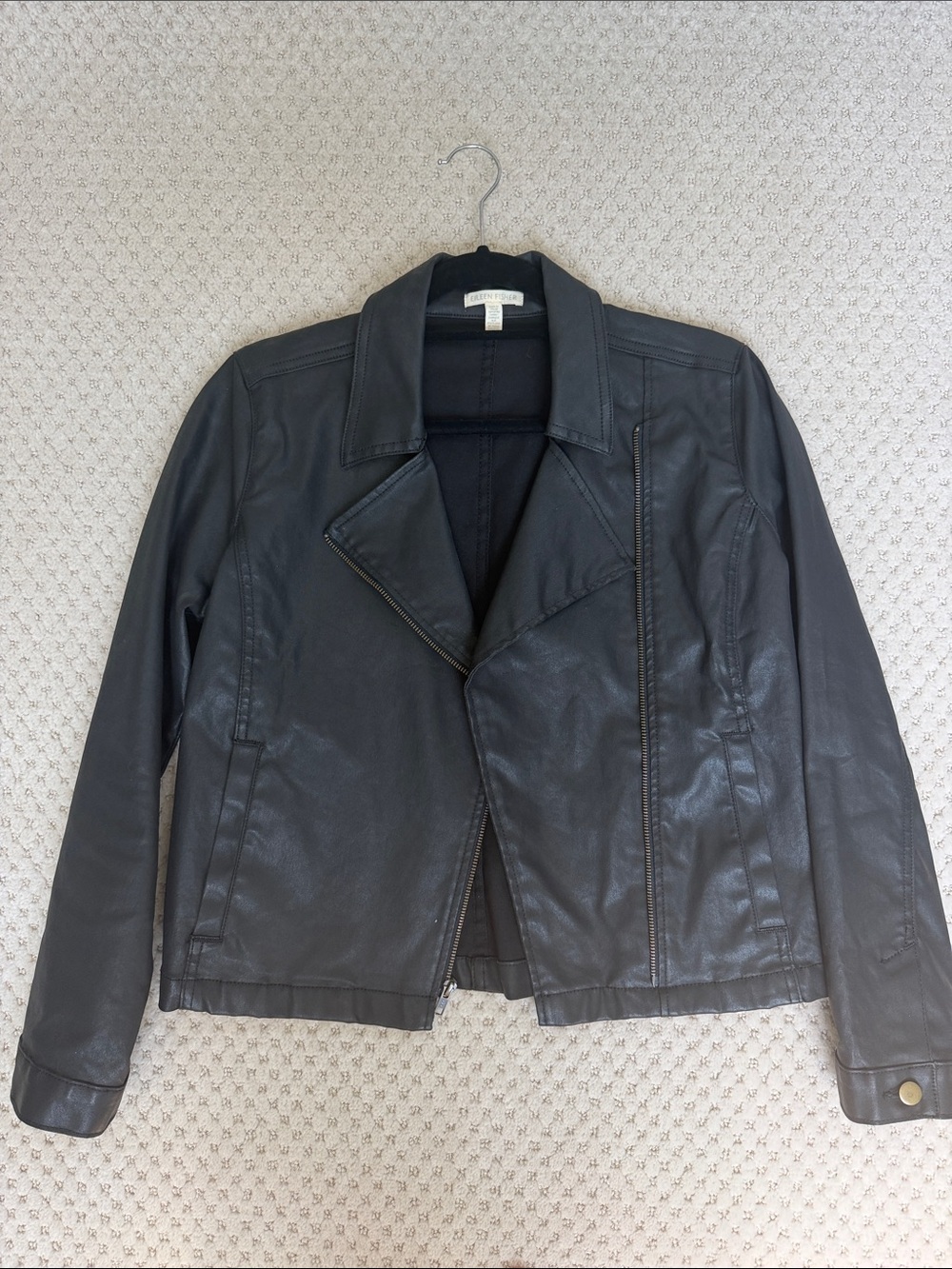 Eileen Fisher Waxed Cotton Moto Jacket